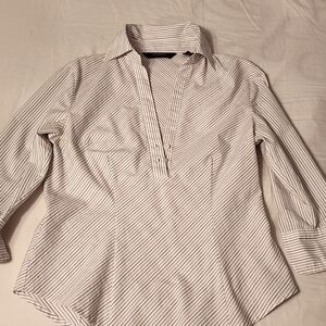 Dressy white blouse with stripes